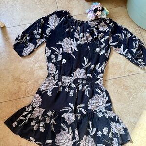 Yumi Kim Black and White Floral Peony Dress Ruffles